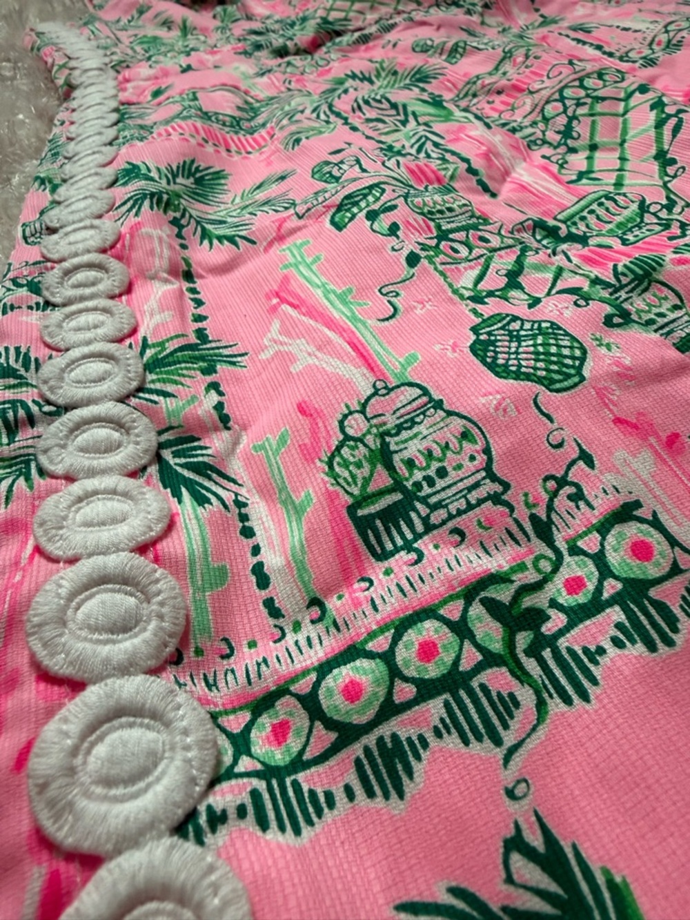 Lilly Pulitzer Pink and Green Tropical Print A-Line Sundress - Picture 3 of 3